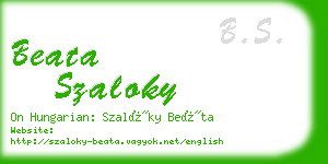 beata szaloky business card